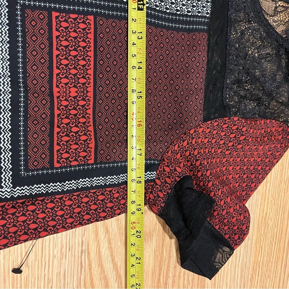 2/$25 Express Red Floral Lace Contemporary Business Short Sleeve Slip Dress S - Picture 16 of 16